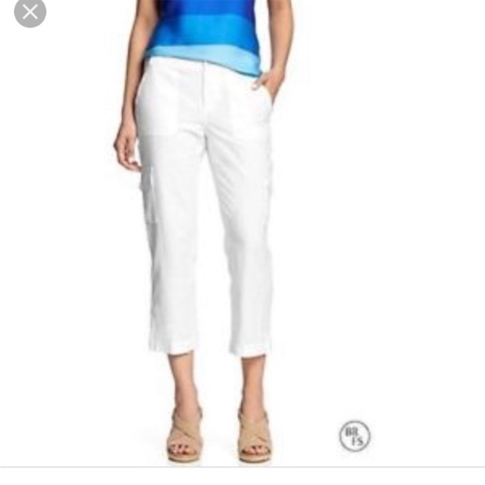 Banana Republic White Martin Stretch Capris Sz 2